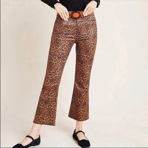7 for all Mankind coated leopard bootcut denim